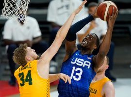 Team USA faces off against undefeated Australia in the semifinals of the menâ€™s basketball tournament at the Tokyo Olympics. (Image: John Locher/AP)