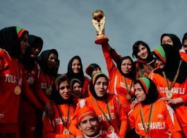 Afghanistan women's national team players have been evacuated to Australia, escaping the Taliban. (Image: Twitter/Copa90)