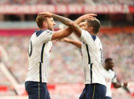 Harry Kane celebrating a goal scored at Tottenham. (Image: Twitter.HKane)