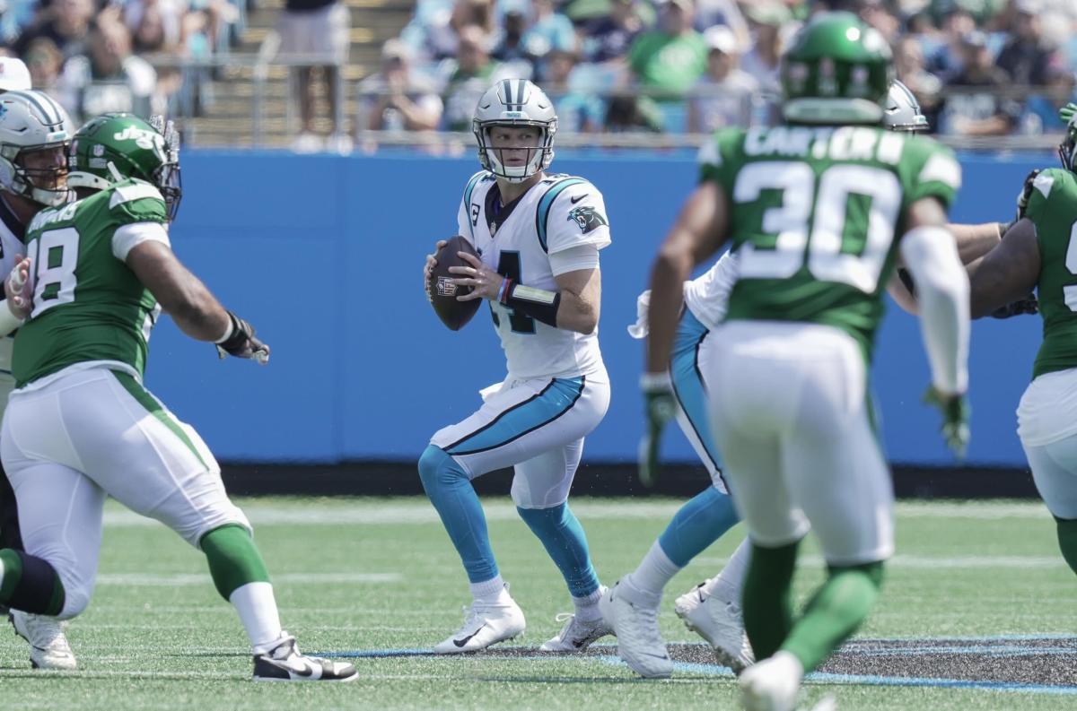 Sam Darnold Carolina Panthers Week 2 Waiver Wire Pickup QB Mac Jones Taylor Tyrod Heinicke, Bridgewater