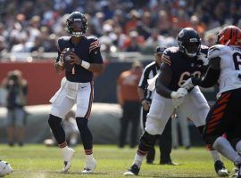 Justin Fields from the Chicago Bears subbing in for injured Andy Dalton against the Cincinnati Bengals in Week 2. (Image: Getty)