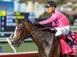 Flashiest and Abel Cedillo rallied from sixth entering the stretch to win the Oceanside Stakes on Del Mar's July 16 opening-day card. He is one of the favorites in Saturday's Grade 2 Del Mar Derby. (Image: Benoit Photo)