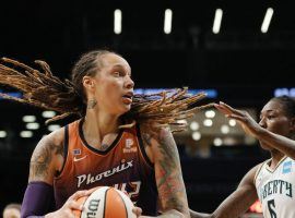 Brittney Griner and the Phoenix Mercury will host the New York Liberty on Thursday in a first-round WNBA Playoffs matchup. (Image: Sarah Stier/Getty)