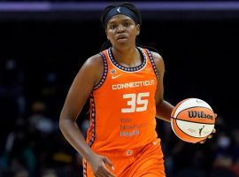 WNBA MVP Jonquel Jones will lead the Connecticut Sun in its semifinals series against the Chicago Sky. (Image: Ashley Landis/AP)