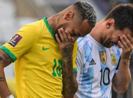 Neymar (left) and Messi (right) were stunned by the events in Sao Paulo. (Image: marca.com)