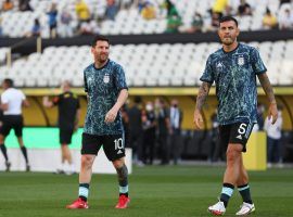 Argentina's players in warm-up ahead of their national team's game against Brazil. (Image: Twitter/Argentina)