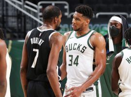 Kevin Durant from the Brooklyn Nets and Giannis 'Greek Freak' Antetokounmpo lead the two biggest and baddest dogs in the NBA Eastern Conference again this season. (Image: Gary Dineen/Getty)
