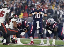 Mac Jones, rookie quarterback from the New England Patriots, in action against the Tampa Bay Bucs on Sunday Night Football at Foxboro. (Image: Getty)