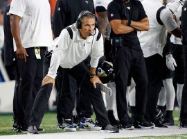 Urban Meyer, head coach of the winless Jacksonville Jaguars, on the sideline during Thursday Night Football. (Image: Getty)