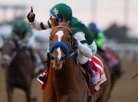 Tripoli has two victories and a second in his last three races. This includes this win in the Grade 1 Pacific Classic. He carries value-laden 3/1 odds into the Grade 1 Awesome Again Stakes at Santa Anita. (Image: Benoit Photo)