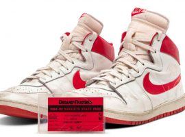 Michael Jordan wore these sneakers during his fifth game with the Chicago Bulls. The Air Ships were the precursor to the Air Jordan 1, and were banned by the NBA.