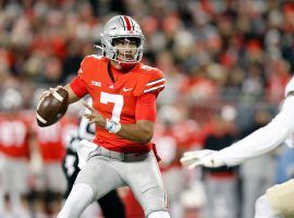 CJ Stroud has taken over the top spot in the latest Heisman Trophy odds following his dominant performance against Michigan State. (Image: Kyle Robertson/Columbus Dispatch/USA Today)
Osu21pur Kwr 36