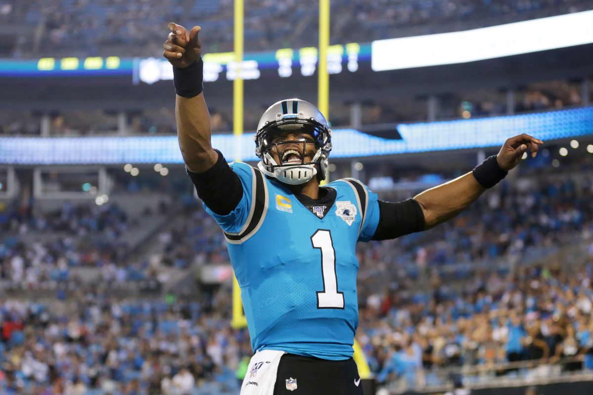 Carolina Panthers Cam Newton signs returns