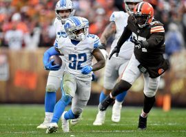 Detroit Lions running back D'Andre Swift scampers for a first down against the Cleveland Browns in Week 11. (Image: Getty)