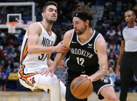 Joe Harris from the Brooklyn Nets drives to the basket against the New Orleans Pelicans. (Image: Porter Lambert/Getty)