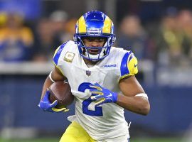 Los Angeles Rams wide receiver Robert Woods scampers for a first down against the Tennessee Titans last week at SoFi Stadium in LA. (Image: Jayne Kamin-Oncea/Getty)