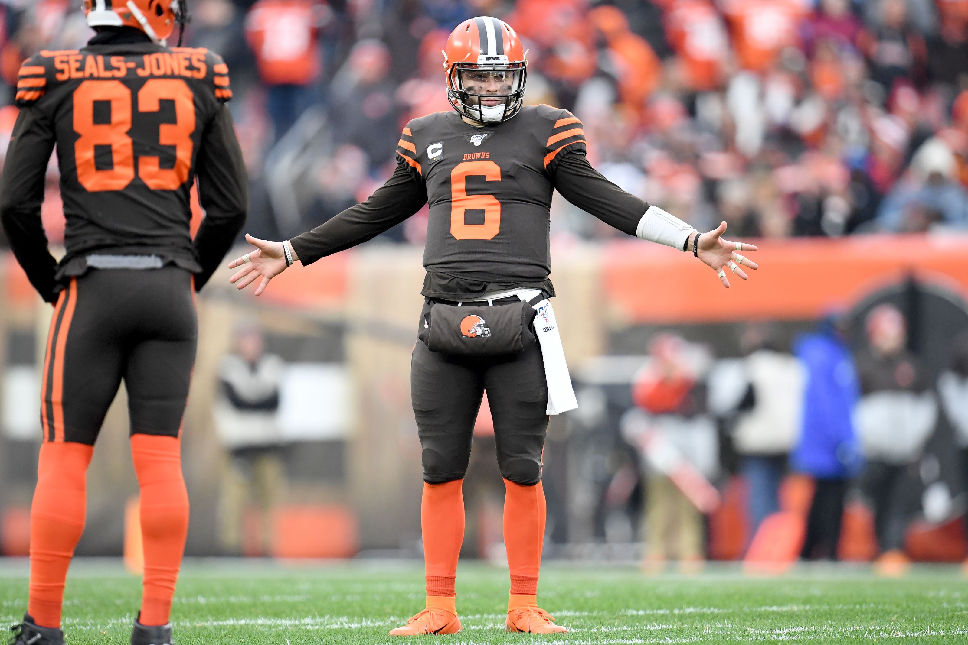 Cleveland Browns starting quarterback Baker Mayfield will moss Monday nightâ€™s game against the Las Vegas Raiders after he failed to clear COVID-19 health and safety protocols. (Image: Jason Miller/Getty)