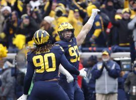 Michigan can clinch a spot in the College Football Playoff if it defeats Iowa in the Big Ten Championship on Saturday. (Image: Rick Osentoski/USA Today Sports)