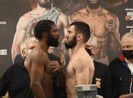 Artur Beterbiev (right) will look to continue his dominance over the light heavyweight division by beating Marcus Browne (left) in Montreal on Friday night. (Image: Top Rank)