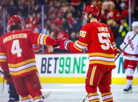 The Calgary Flames will postpone three games due to a COVID-19 outbreak among players and staff members. (Image: Sergei Belski/USA Today Sports)