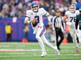 Quarterback Daniel Jones from the New York Giants scrambles for a first down in a victory against the Philadelphia Eagles at MetLife Stadium. (Image: USA Today Sports)