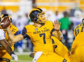Kent State quarterback Dustin Crum has put up big fantasy numbers all year. You should lock him in many of your lineups this Saturday. (Image: Kent State Athletics)