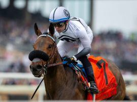 Going Global and Flavien Prat, seen here winning the Goldikova Stakes, bring a 6-for-7 US streak into the final Grade 1 race of 2021: Sunday's American Oaks at Santa Anita. (Image: Benoit Photo)