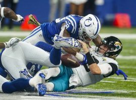 Trevor Lawrence and the low-scoring Jacksonville Jaguars cannot protect the ball against the Indy Colts. (Image: Getty)