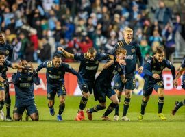 On Monday, Philadelphia Union's players celebrated together after beating Nashville SC to reach the Eastern Conference final. (Image: Twitter/philaunion)