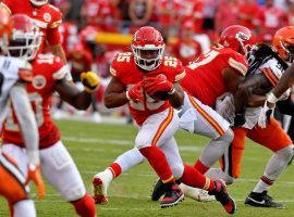 Clyde Edwards-Helaire, the starting running back from the Kansas City Chiefs, hits a hole against the Cleveland Browns in Week 1. (Image: Susi Greenburg/Getty)
