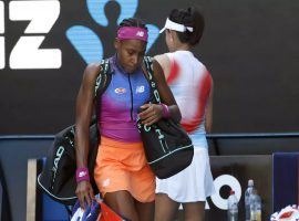 Coco Gauff is out of the Australian Open after losing to Wang Qiang in the first round on Monday (Image: Twitter/ESPNStatsInfo)