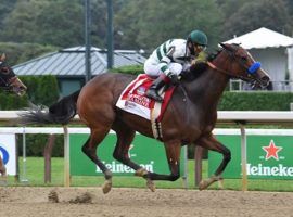 Gamine won her second-to-last race: the Grade 1 Ballerina Stakes at Saratoga. It was her ninth win in 11 career races and fifth Grade 1 triumph. She was retired Tuesday. (Image: Coglianese Photos/Susie Raisher)