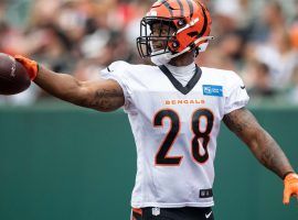 Cincinnati Bengals running back Joe Mixon rushed for a first down, but he's currently on the reserve/COVID-19 list. (Image: Getty)