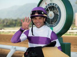 Joel Rosario could win his first Eclipse Award as North America's best jockey in 2021. He begins his 2022 campaign at Oaklawn Park, where he'll ride into April. (Image: Benoit Photo)