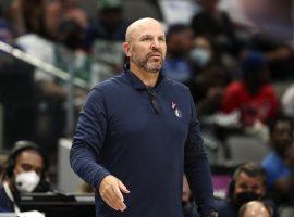 Jason Kidd, head coach of the Dallas Mavericks, on the sidelines of a recent game at American Airlines Center. (Image: Getty)
