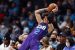 LaMelo Ball from the Charlotte Hornets tries to pass while falling out of bounds during a rare loss to the Orlando Magic. (Image: Grant Halverson/Getty)
