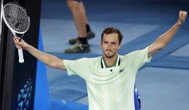 Daniil Medvedev will take on Stefanos Tsitsipas in the Australian Open semifinals on Friday. (Image: Hamish Blair/AP)