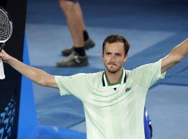 Daniil Medvedev will take on Stefanos Tsitsipas in the Australian Open semifinals on Friday. (Image: Hamish Blair/AP)
