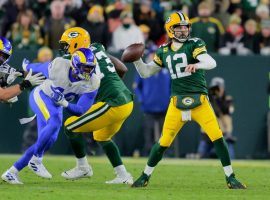 Green Bay packers QB Aaron Rodgers drops back for a pass against the LA Rams in Week 12 at Lambeau Field in Green Bay, Wisconsin. (Image: Getty)