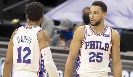 Tobias Harris and Ben Simmons are involved in the latest batch of NBA trade rumors with the Sacramento Kings. (Image: Mitchell Leff/Getty)