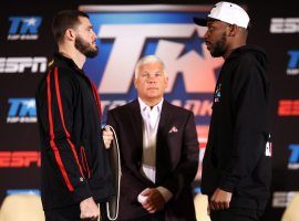 WBO light heavyweight champion Joe Smith Jr. (left) will fight little-known Steve Geffrard (right) after COVID-19 scuttled fights against higher profile opponents. (Image: Mikey Williams/Top Rank/Getty)