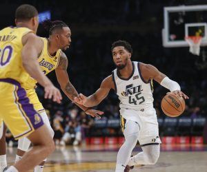 Donovan Spida Mitchell head injury concussion Utah Jazz LA Lakers