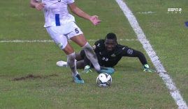 Cote d'Ivoire keeper Sangare made an error which proved decisive for the outcome of the match. (Image: ESPN)