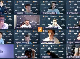 The field of 16 players cut down to just eight quarterfinalists on Tuesday at the Airthings Masters. (Image: Chess24.com/Twitter)