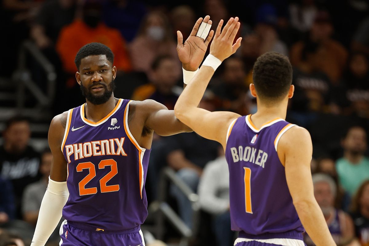 Deandre Ayton Phoenix Suns Devin Booker NBA 2022 Championship Odds Nets 76ers Warriors Bucks