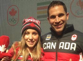 Rachel Homan (left) and John Morris (right) will play mixed doubles curling for Canada, which will try to defend its gold medal in the discipline. (Image: Canadian Olympic Committee)