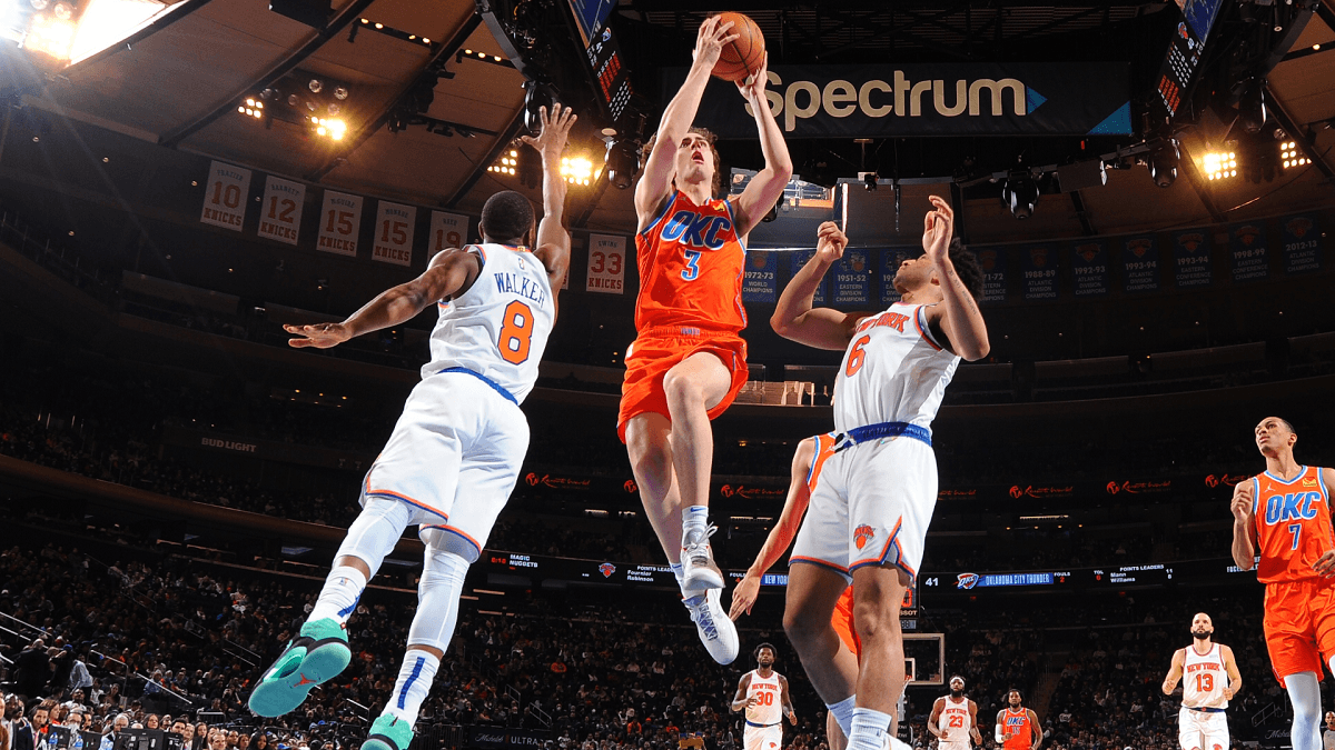 Oklahoma City Thunder Josh Giddey ATS rookie triple-double Knicks MSG