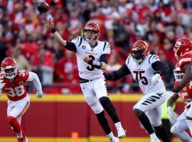 Quarterback Joe Burrow unleashes a pass for the Cincinnati Bengals in the AFC Championship Game against the Kansas City Chiefs. (Image: Getty)