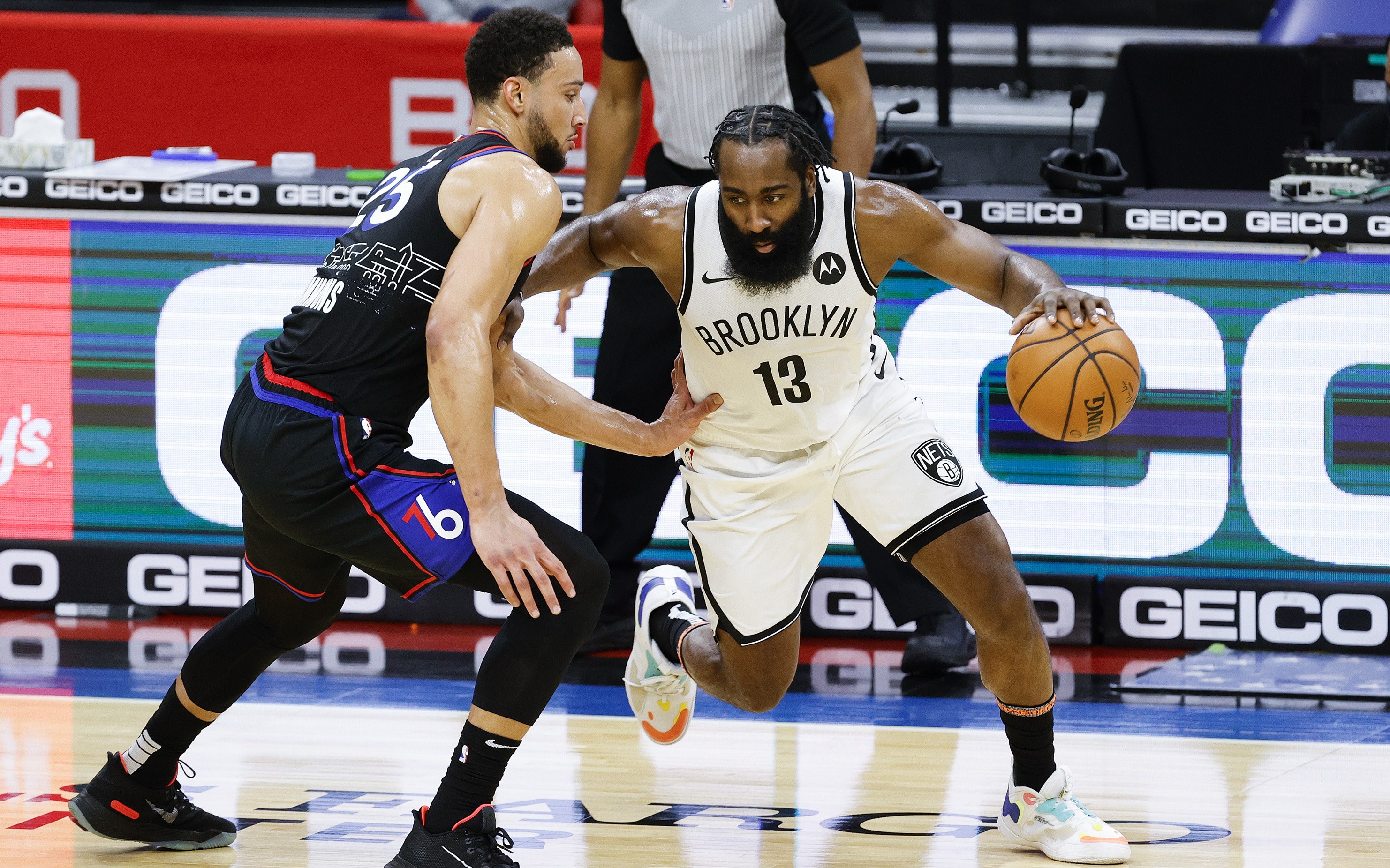 James Harden Ben Simmons Philadelphia 76ers Brooklyn Nets debut