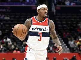 Bradley Beal from the Washington Wizards will miss the next four games with a wrist injury, while the team is embroiled in a losing streak and nonstop trade rumors. (Image: G Fume/Getty)